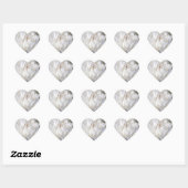 White Peony - Heart Stickers (Blatt)