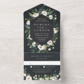 White Peony | Hochzeitswasser für Wasserfarben All In One Einladung (Innen Boden)