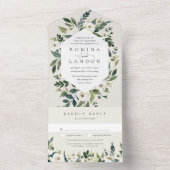 White Peony | Hochzeitswasser für Wasserfarben All In One Einladung (Innen Boden)