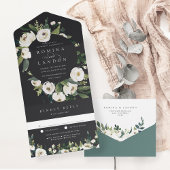 White Peony | Hochzeitswasser für Wasserfarben All In One Einladung