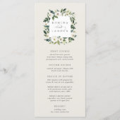 White Peony | Hochzeitswasser für Wasserfarben Menükarte (Vorderseite)