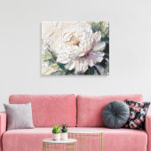 White Peony Impasto Art Leinwanddruck (Insitu (Wohnzimmer))