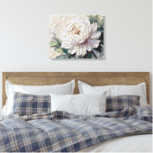 White Peony Impasto Art Leinwanddruck (Insitu (Schlafzimmer))