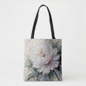 White Peony Impasto Art Tasche (Vorderseite)