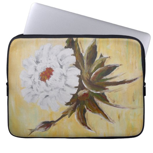 White Peony Laptopschutzhülle (Vorderseite)