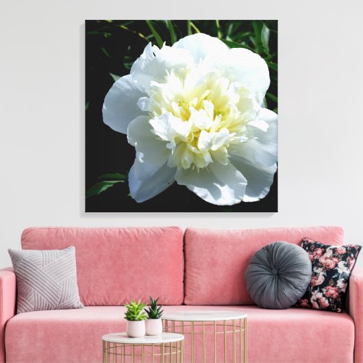 White Peony Leinwanddruck (Insitu (Wohnzimmer))