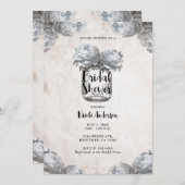 White Peony Mason Jar Rustikales Brautparty Einladung (Vorne/Hinten)