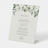 White Peony | Menü "Watercolor Floral Frame" Sockelschild (Vorderseite)