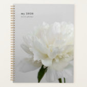 White Peony Minimalist Planner Planer (Vorderseite)