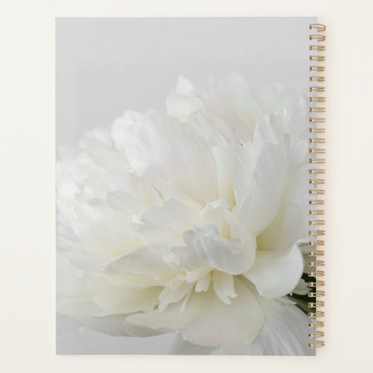 White Peony Minimalist Planner Planer (Rückseite)
