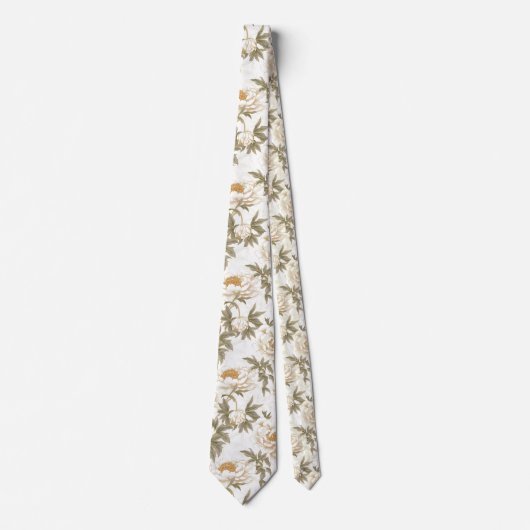 White Peony Neck Tie Krawatte (Vorderseite)