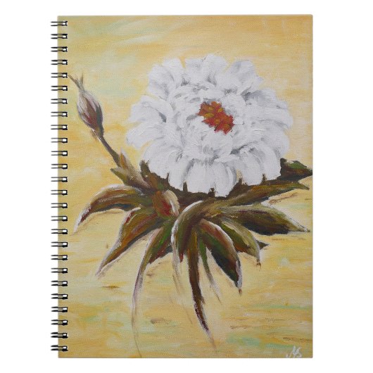 White Peony Notizblock (Vorderseite)