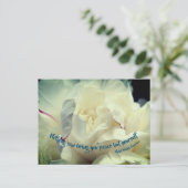 White Peony Peace Inspiration Postkarte (Stehend Vorderseite)