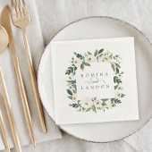 White Peony | Personalisierte Blumenzarge Serviette