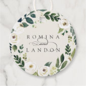 White Peony | Personalisierte Blumenzeremonie Geschenkanhänger (Vorderseite)