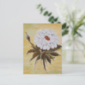 White Peony Postkarte (Stehend Vorderseite)
