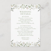White Peony Rose Eucalyptus Wedding Details Cards Begleitkarte (Vorderseite)