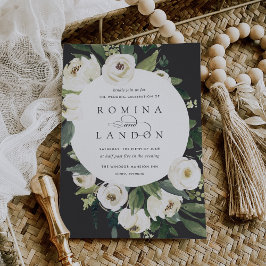 White Peony | Rundflorrahmen Einladung