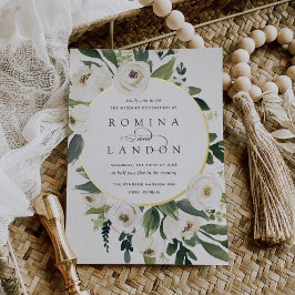 White Peony | Rundflorrahmen Folieneinladung