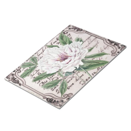 White Peony Script Notizblock (angewinkelt)