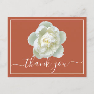 White Peony Spice Orange Hintergrund Vielen Dank Postkarte