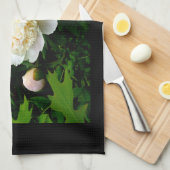 White Peony Trio Geschirrtuch (Viertel Falte)