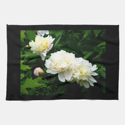 White Peony Trio Geschirrtuch (Horizontal)