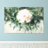 *~* White PEONY TV2 Art Stretched Canvas Print Leinwanddruck (Insitu (Holzboden))