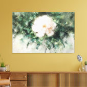 *~* White PEONY TV2 Art Stretched Canvas Print Leinwanddruck (Insitu (Wohnzimmer))