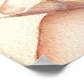 White Peony Watercolor Poster drucken (Ecke)