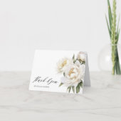 White Peony Wedding Danke-Card Dankeskarte (Vorderseite)