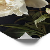 White Peonys Blume Art Print Poster (Ecke)