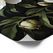 White Peonys Blume Art Print Poster (Ecke)