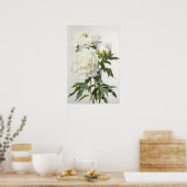 White Peonys Blume Art Print Poster (Küche)