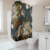 White Peonys Vintag Midnight Goth Garden Duschvorhang (Beispiel)