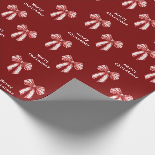 White Peppermint Bows Geschenkpapier (Ecke)