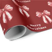 White Peppermint Bows Geschenkpapier (Rolleneckpunkt)