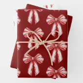 White Peppermint Bows Geschenkpapier Set (Beispiel)