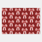 White Peppermint Bows Geschenkpapier Set (Vorderseite)