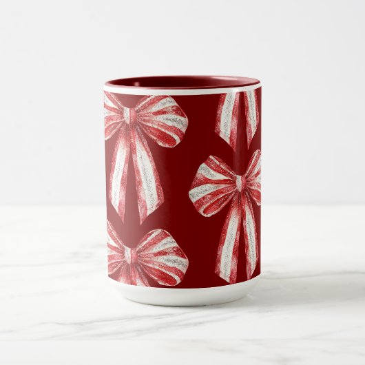 White Peppermint Bows Tasse (Zentrum)
