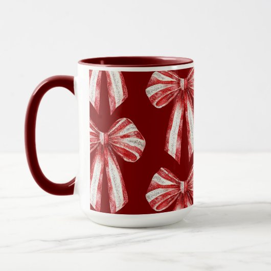 White Peppermint Bows Tasse (Links)