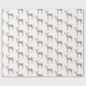 White Peppermint Hirsch Geschenkpapier (Flach)