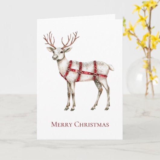 White Peppermint Hirsch Karte (Gelbe Blume)