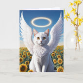 White Persian Angel Karte (Gelbe Blume)