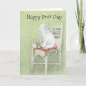 White Persian Birthday Cat Karte (Vorderseite)