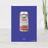 White Persian Cat Beer Drinker Karte (Rückseite)