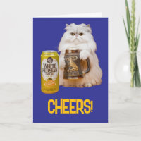 White Persian Cat Beer Drinker