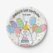 White Persian Cat Birthday Party Paper Teller (Vorderseite)