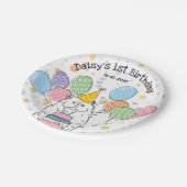 White Persian Cat Birthday Party Paper Teller (Schrägansicht)