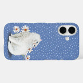 White Persian cat on blue Case-Mate iPhone Case (Rückseite (Horizontal))
